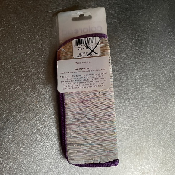 Foster Grant Purple Crystal Vision Cleo Readers with Case, +1.75, NWT. - Picture 5 of 9